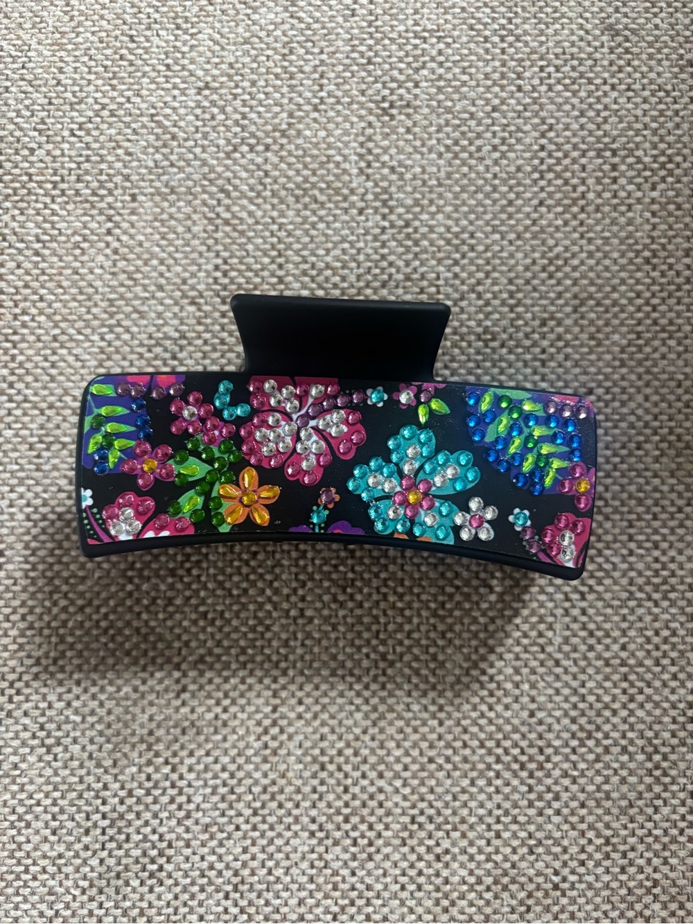 Hand Crafted Floral Rhinestone Hair Claw Clip